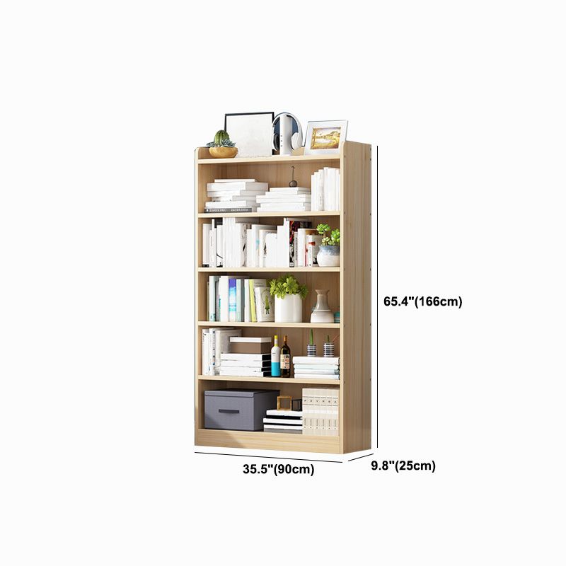 Solid Wood Bookshelf 9.8" W Natural Standard Bookcase with Rectangular Shelves