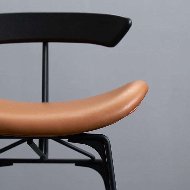 Silla lateral tapizada industrial para comedor, acabado mate, parte trasera abierta, silla de comedor