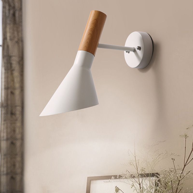 Industrial Style Hourglass Shape Wall Sconce Metal 1 Sconce Light in White/Black