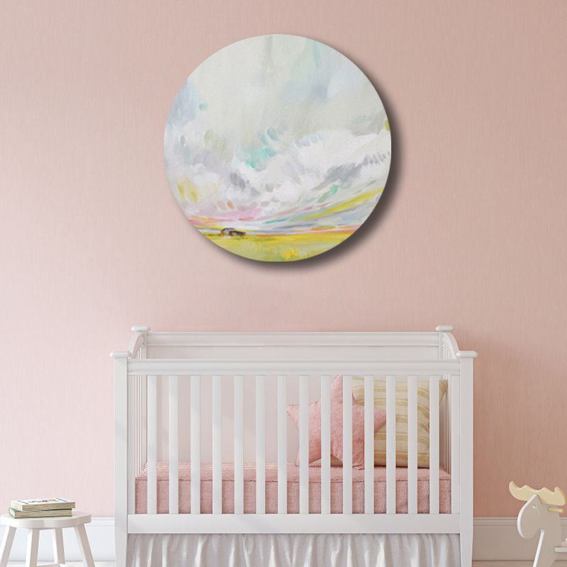 Contemporary Art Hand Painted Canvas Pastel Color Prairie-Scape Painting, Multiple Sizes Options