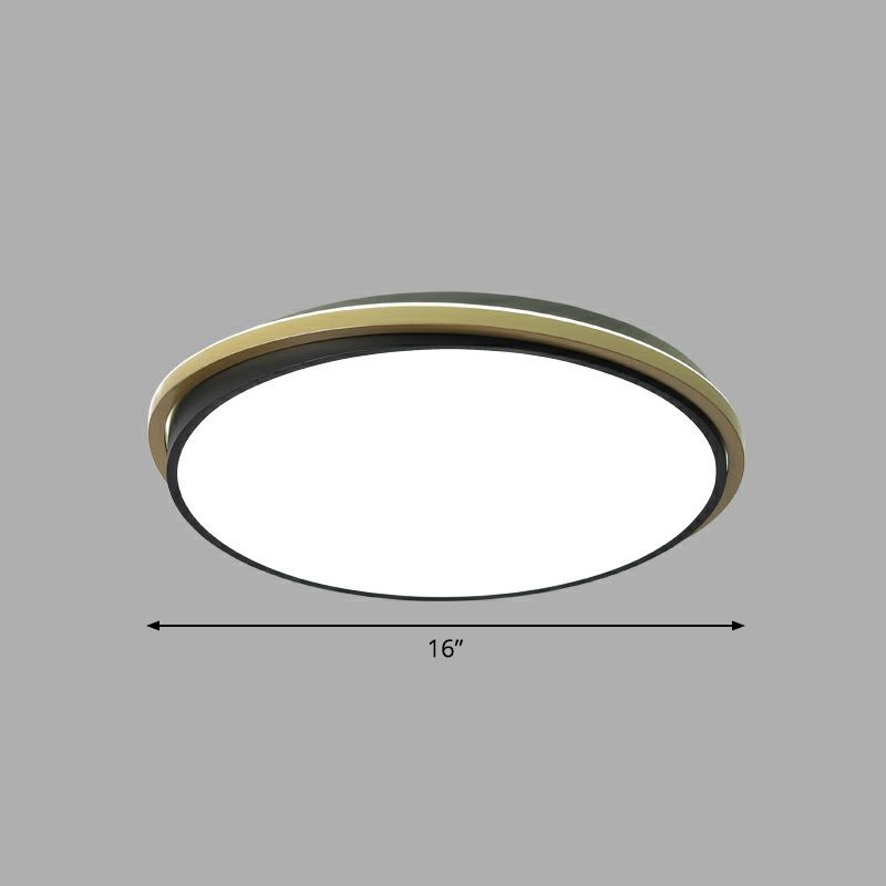Runde LED-Einbauleuchte aus Acryl, minimalistische Deckenleuchte in Gold und Schwarz für Schlafzimmer