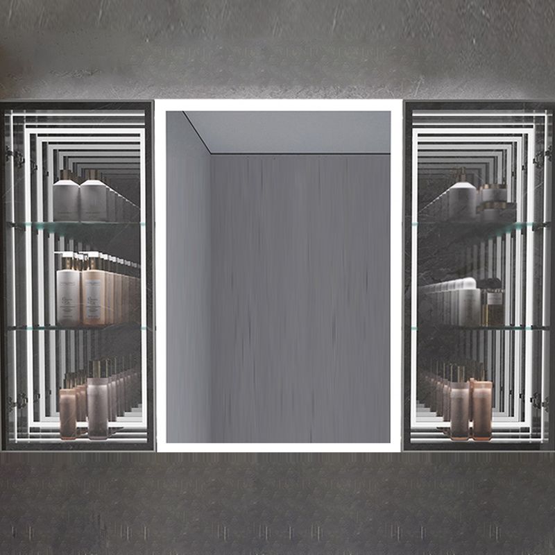 Modern Gray Vanity Sink Mirror Cabinet Wall-Mounted Bathroom Vanity Cabinet with Drawers