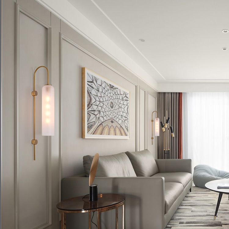 Contemporary Tubular Wall Lights 1 Bulb Living Room Sconce Light Fixture