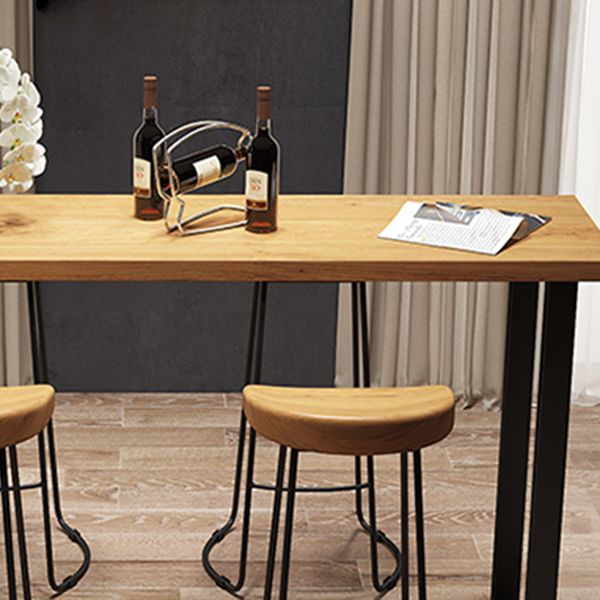 Industrial Style Rectangle Bar Table Solid Wood Bar Dining Table for Indoor