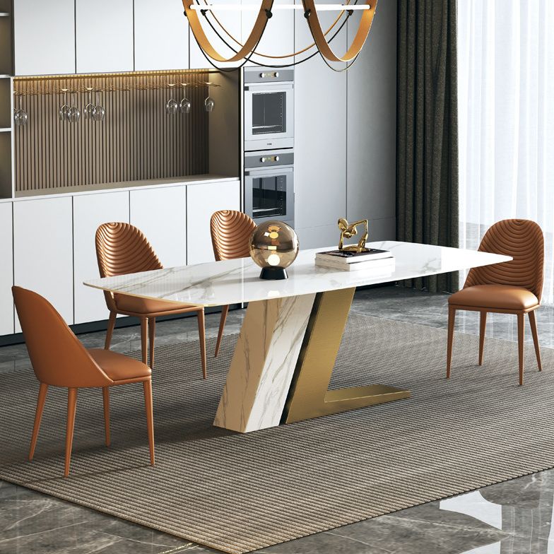 Modern 1/5/7 Pieces Rectangle Dining Set Sintered Stone Top Dinette Table Set