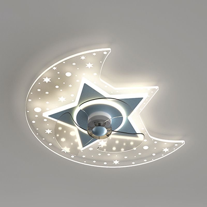 Amella a forma di fiore Ventola di ventola per bambini Multi Lights Lampada a ventola del soffitto