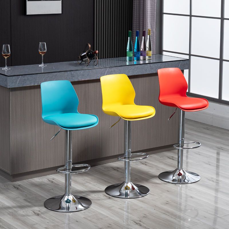 Adjustable Height Metal Plastic Counter Stools Swivel Scandinavian Bar Stools (Set of 3)