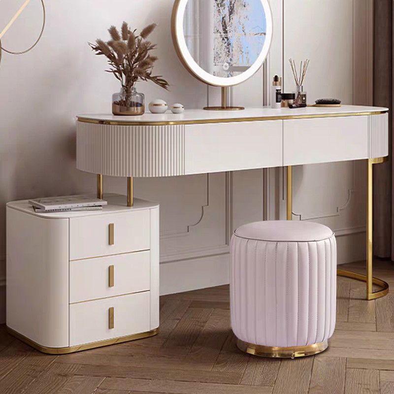 Modern Round Pouf Stain Resistant Velvet Pouf for Living Room