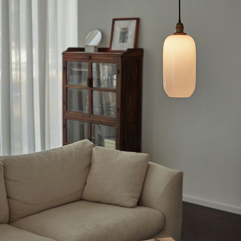 Lampe suspendue en verre blanche Style moderne 1 Éclairage de la tête