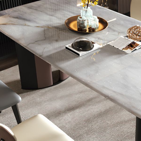 Double Pedestal Dinner Room Kitchen Table Modern Dining Room Table