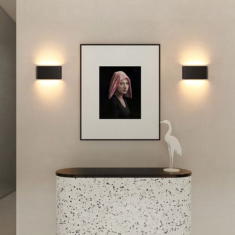 Splicle de pared LED de aluminio negro con esmerilado estilo moderno estilo de montaje en pared impermeable al aire libre