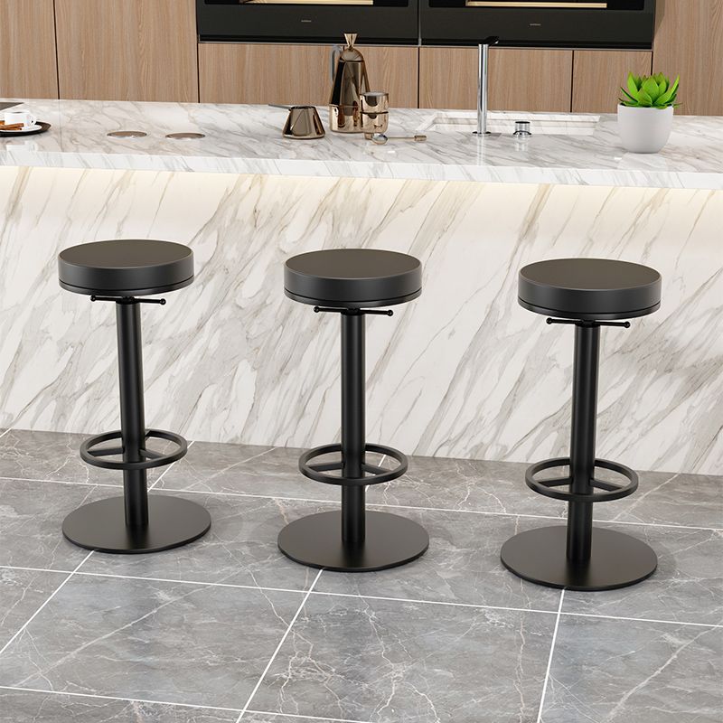 Modern Adjustable Height Bar Stools Matte Finish Indoor Stools
