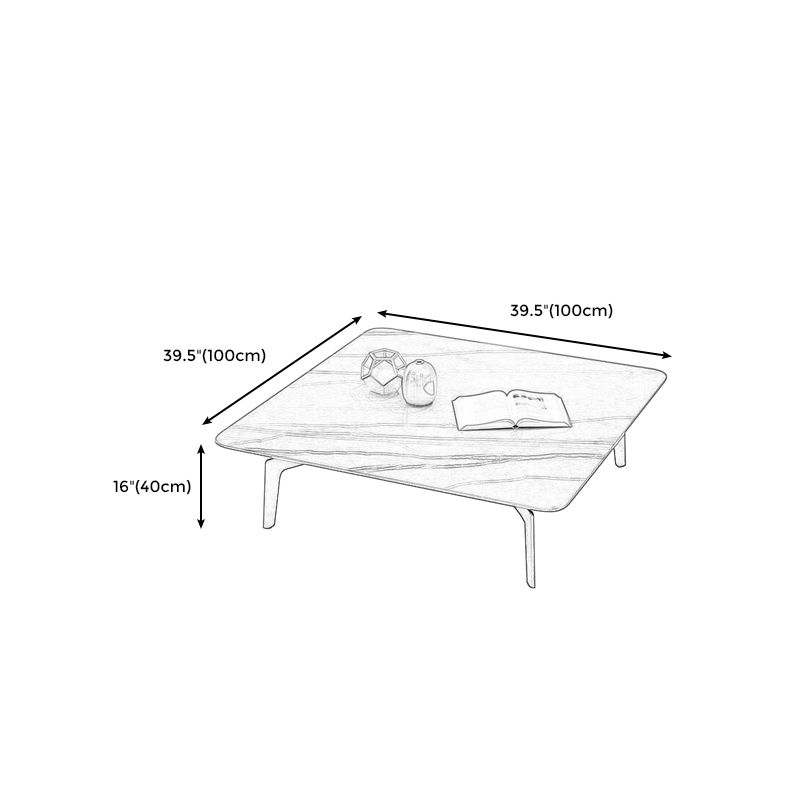 Modern Style Black Marble & SLATE Top Black Metal Base Rectangular & Square Coffee Table