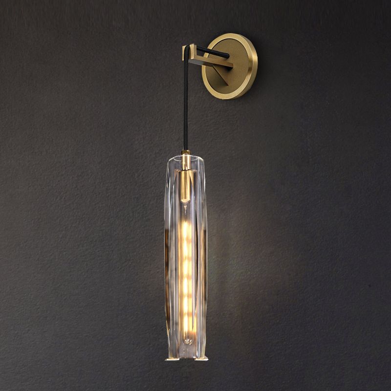 Oval Shade Crystal Wall Sconce Modern Style 1 Light Wall Mount Light Fixture