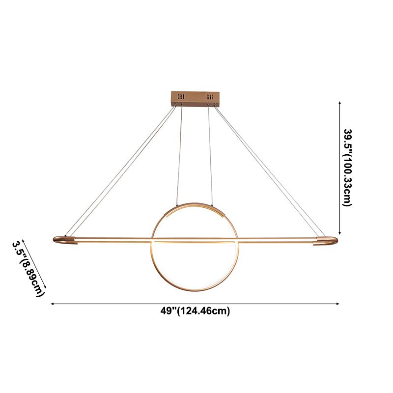 Geometric Island Light Modern Kitchen Island Lighting Metal 2 Light Island Ceiling Light