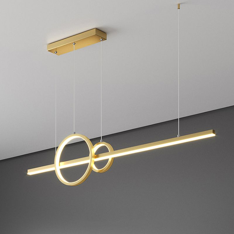 Circle Island Chandelier Lights Contemporary Metallic Chandelier Lighting Fixtures For Dining Table