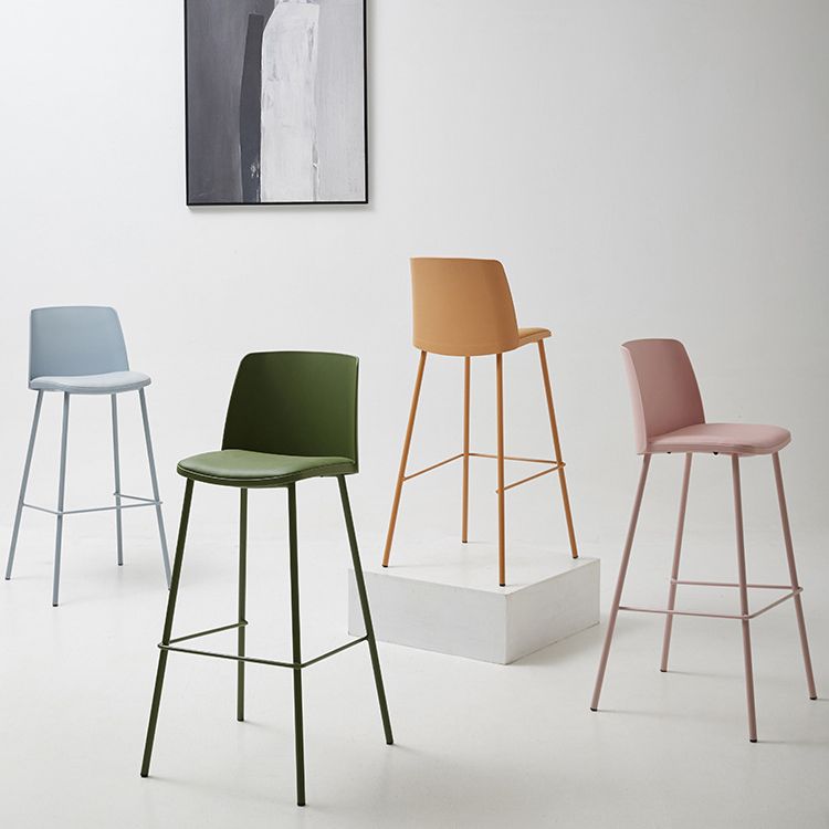 Modern Style PU Leather Bar-stool Square Seat Counter Bar Stool with Metal Legs