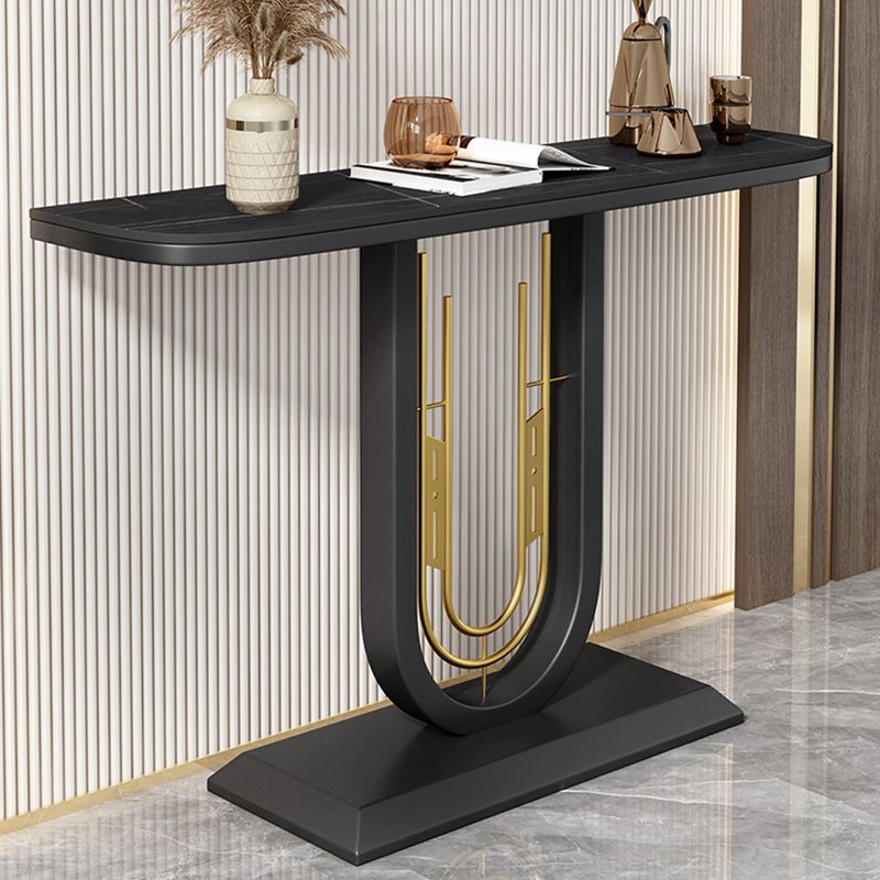 Glam Console Table Half Moon Antique Finish Console Sofa Table
