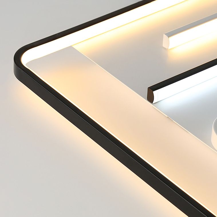 Plafoniera moderna e minimalista a LED lineare da incasso in ferro battuto con paralume in silicone