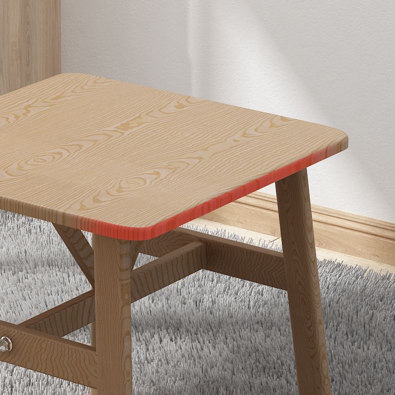 Square Dining Table Modern Plastic Tabletop with Metal Trestle Base
