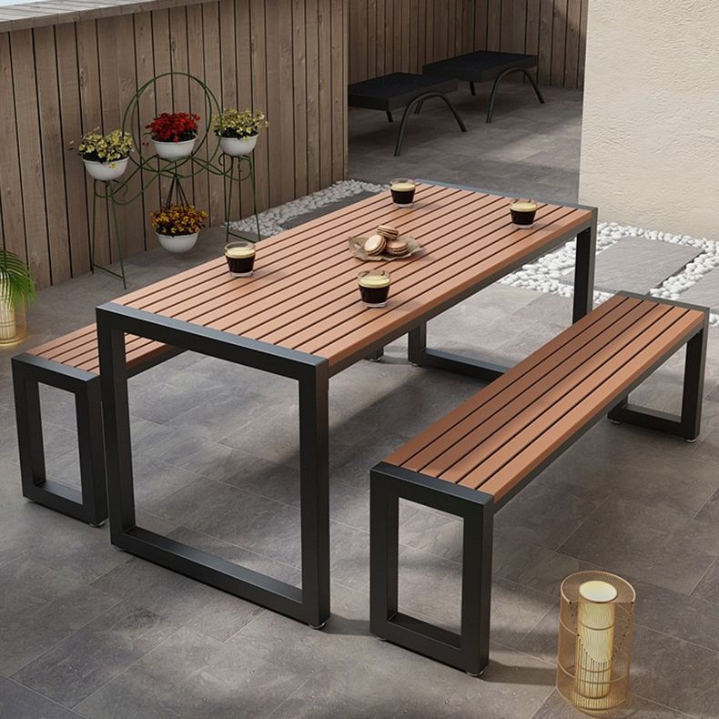 Modern Rectangular Picnic Table Set 1/3/5/7 Pcs Manufactured Wood Picnic Set