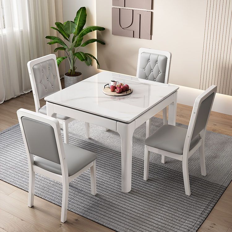 Wood Tufted Dining Chair Modern Style Upholstered Armless Dining Chairs