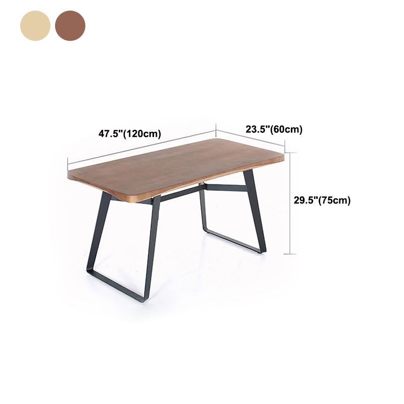 Rectangle Dining Table Pine Solid Wood Dining Table with Sled Base