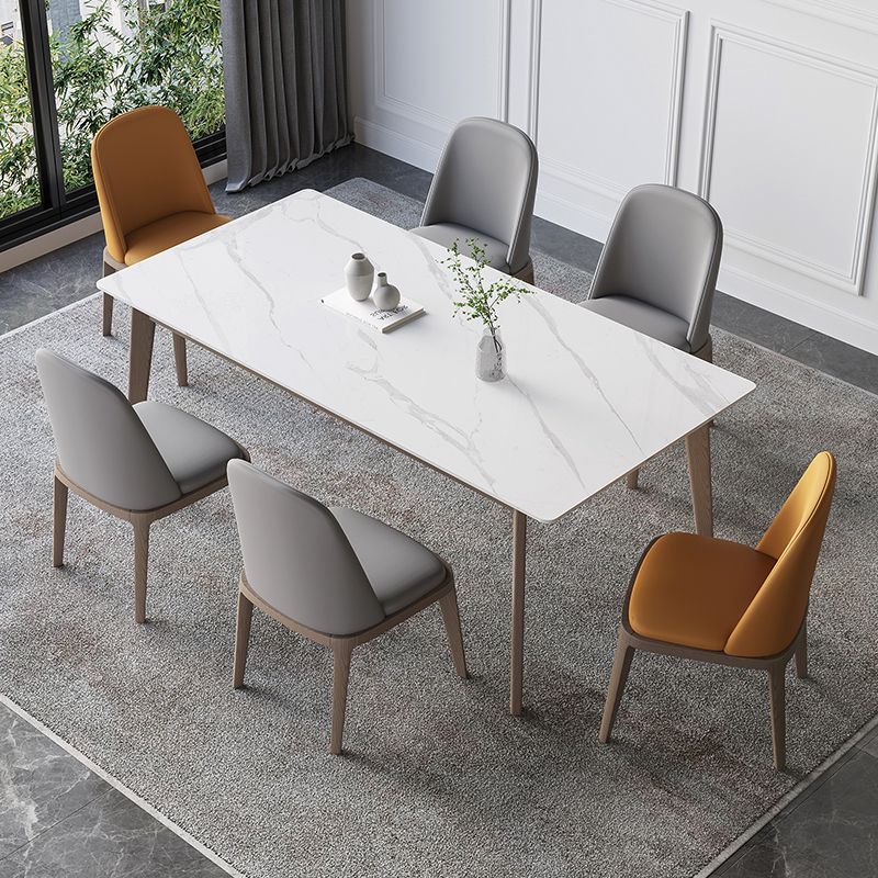 Medieval Modern Sintered Stone Top Table for Restaurant Rectangle Table with 4 Legs