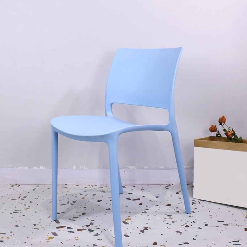 Contemporary Style Side Chair Open Back Plastic Dining Room Chair