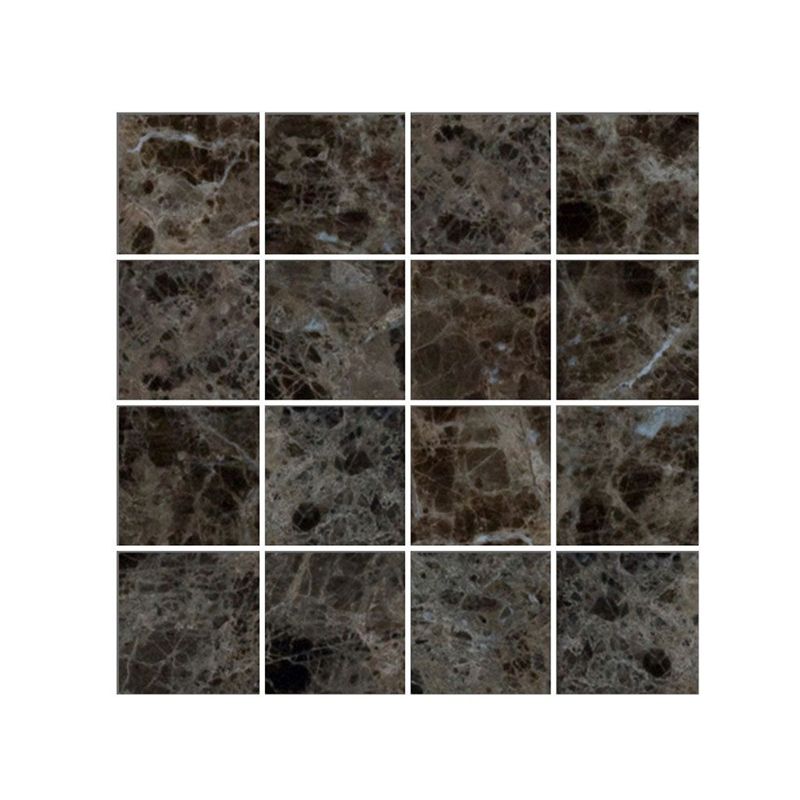 Grey-Black Marble Wallpaper Panel Peel and Paste Modernist Bathroom Wall Art (20 Pieces)