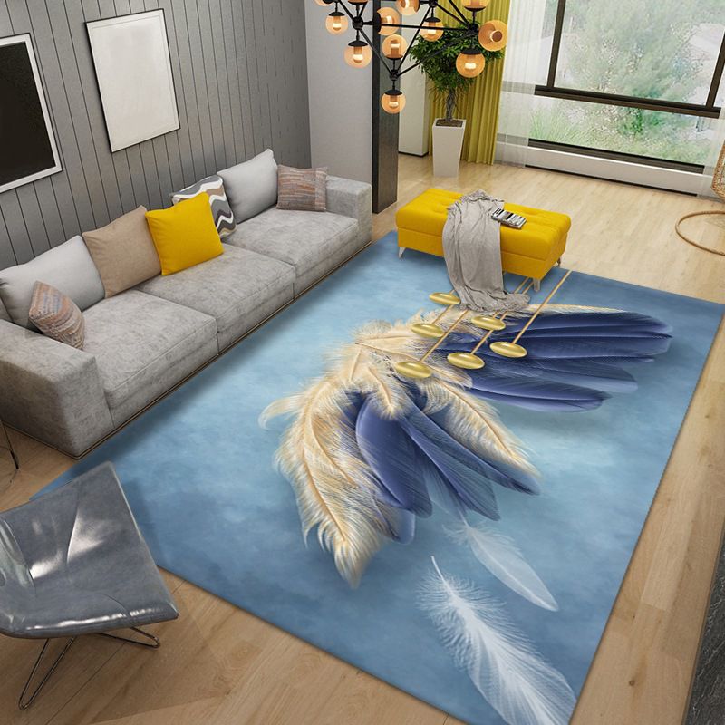Modern Washable Carpet Novelty Deer Pattern Rug Polyester Stain Resistant Carpet for Home Decor