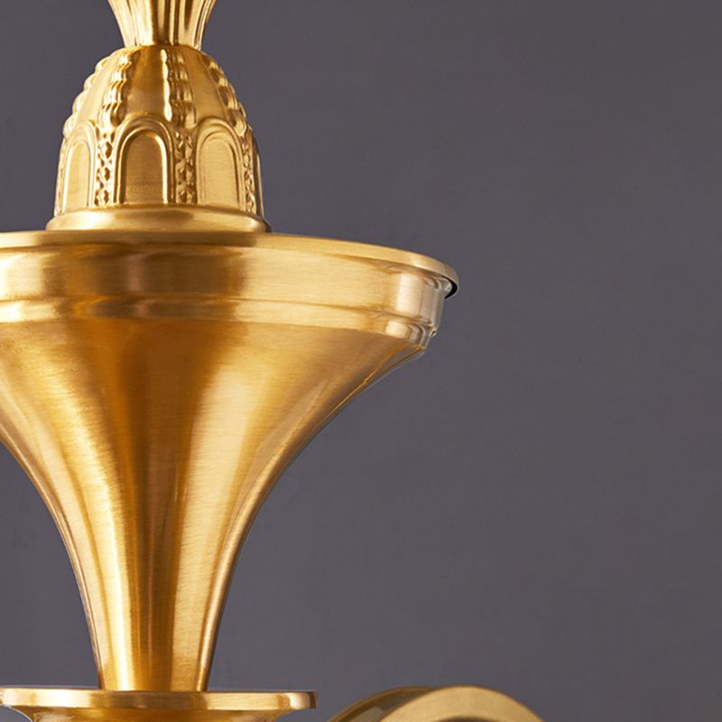 Multi-Head Chandelier Light Traditional Barrel Pendant Lamp with White Glass Shade