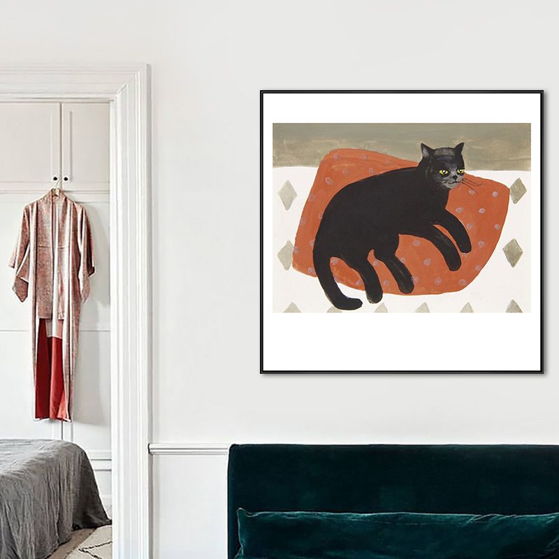 Dark Color Wild Animal Painting Textured Wall Art Print for Bedroom, Multiple Size Options