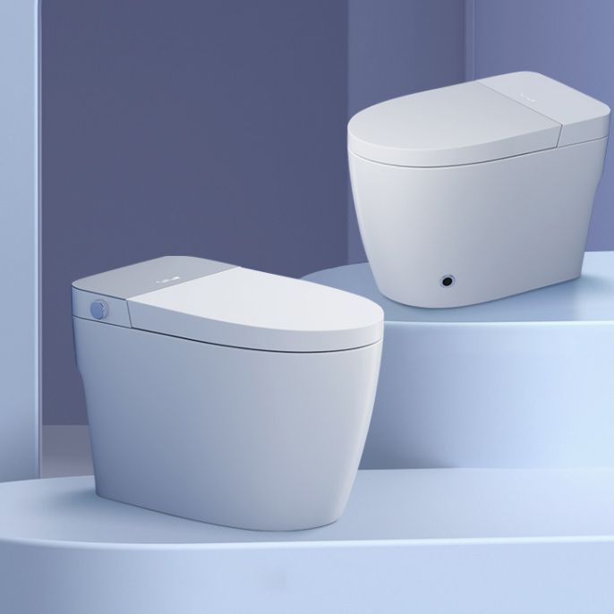 White Elongated Floor Standing Bidet Home Deodorizing Ceramic Smart Toilet