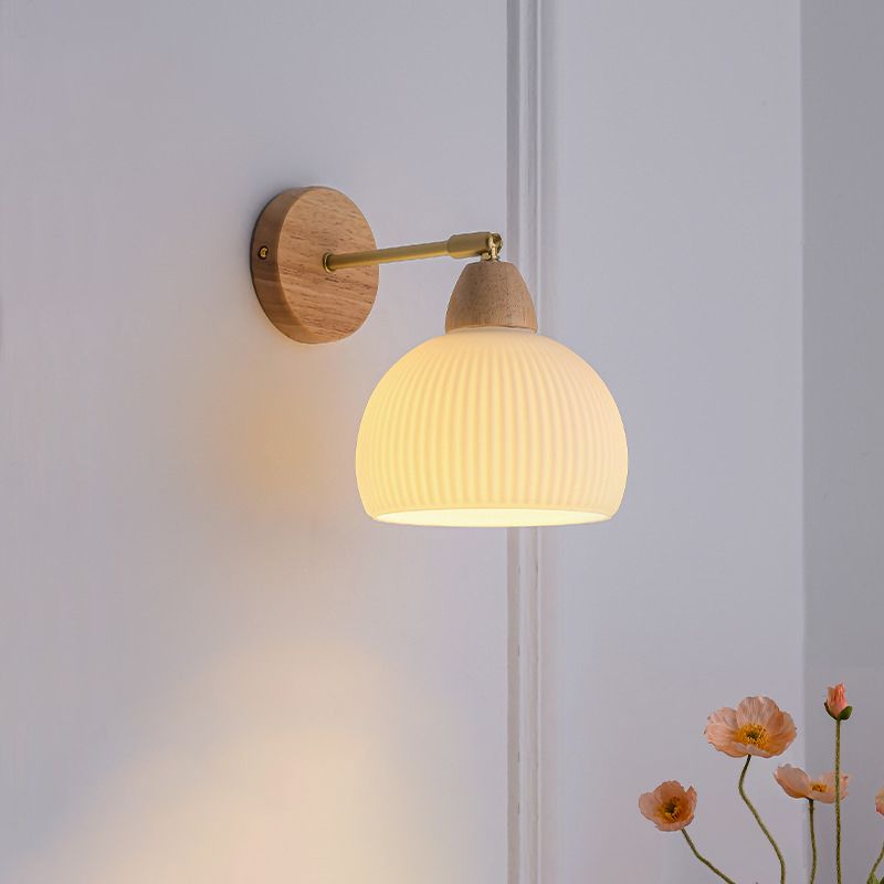 Contemporary Wall Light Fixture Simple Wooden Wall Light Sconce for Bedroom