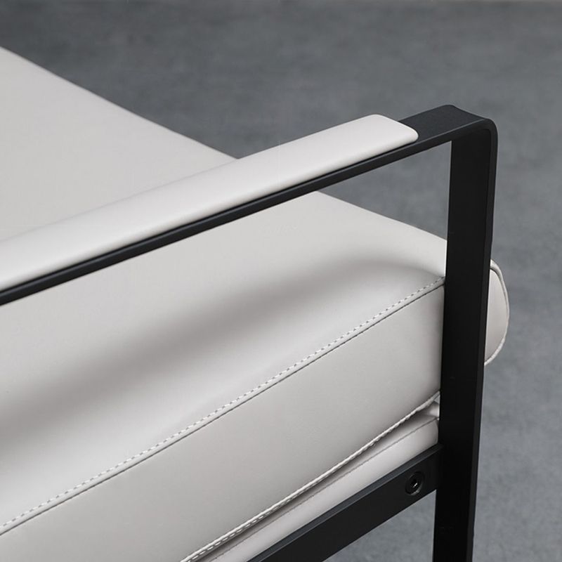 Mid-Century Modern Sled Arm Chair Faux Leather Accent Armchair for Living Room