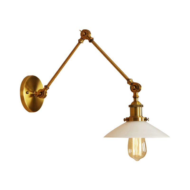 Kegel gefrostete Glaswand hängende leichte Vintage -Stil -Lampen -Lampen -Lampenlampe im Messing