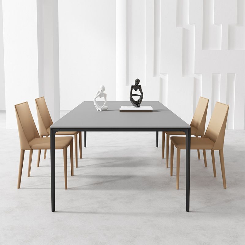 Modern Stone Dining Set 1/2/3/4/5 Pieces Dining Table Set with Solid Back Chairs