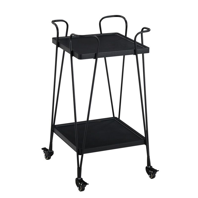 Modern Metal Prep Table Open Storage Rolling Prep Table for Dining Room