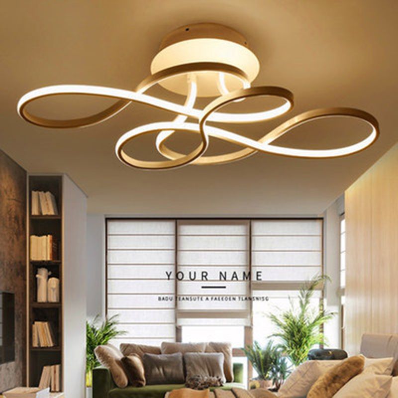 Spring Semi Flush Light Fixture Minimalistic Acrylic LED Semi Flush Mount Ceiling Fixture
