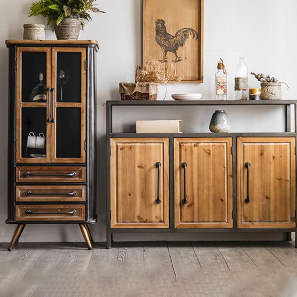 Industrial Cabinet Bar Pulls With Stroge Rectangle Distressed Wood Accent Cabinet