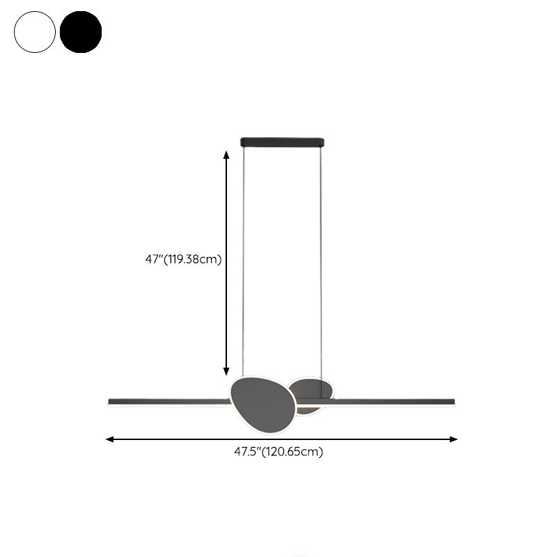 Modern Style Island Light LED Island Hanging Light with Acrylic Shade for Living Room
