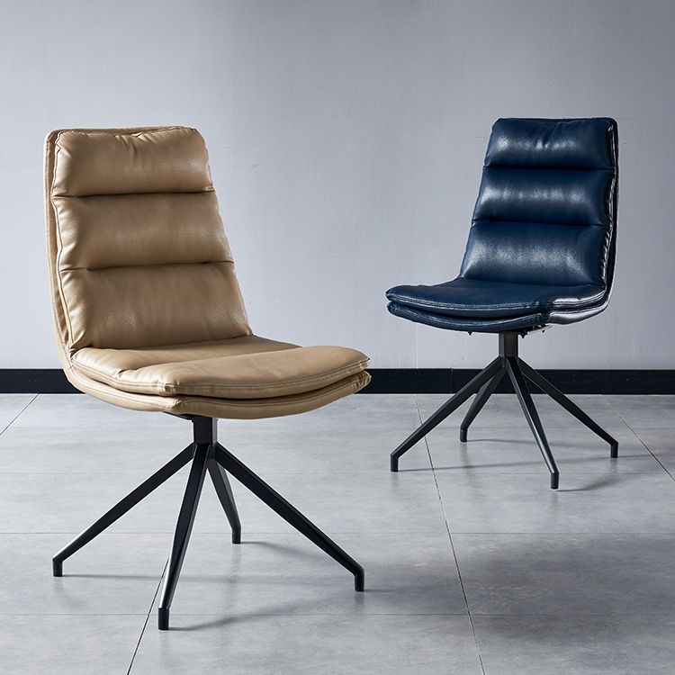 Sillas laterales de comedor de cuero de estilo contemporáneo Silla con respaldo sólido para cocina