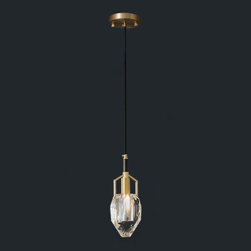 Crystal Geométric Pendant Light Modern Model Affigie Simplicité Légères suspendues 1 Lumière