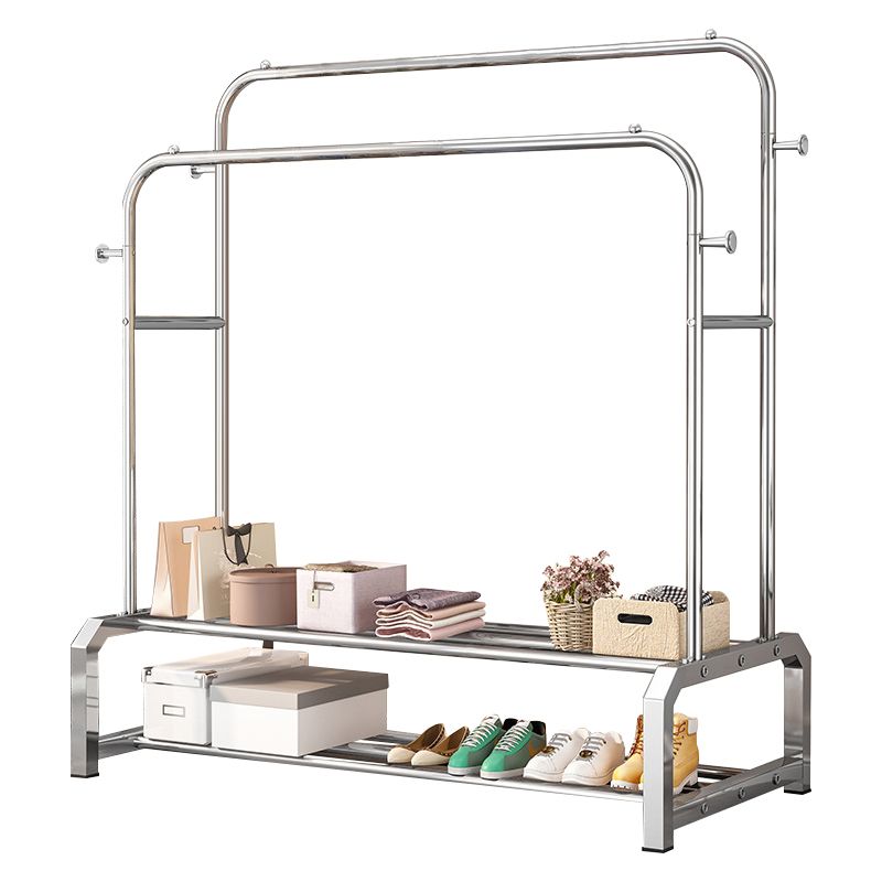 Contemporary Entryway Kit Metal Free Standing Hooks Shelving Included Hall Stand