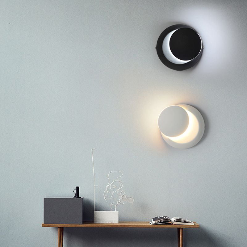 Luz de pared de metal de estilo nórdico Round Rotatable 5.5 "de pared de pared de ancho para dormitorio