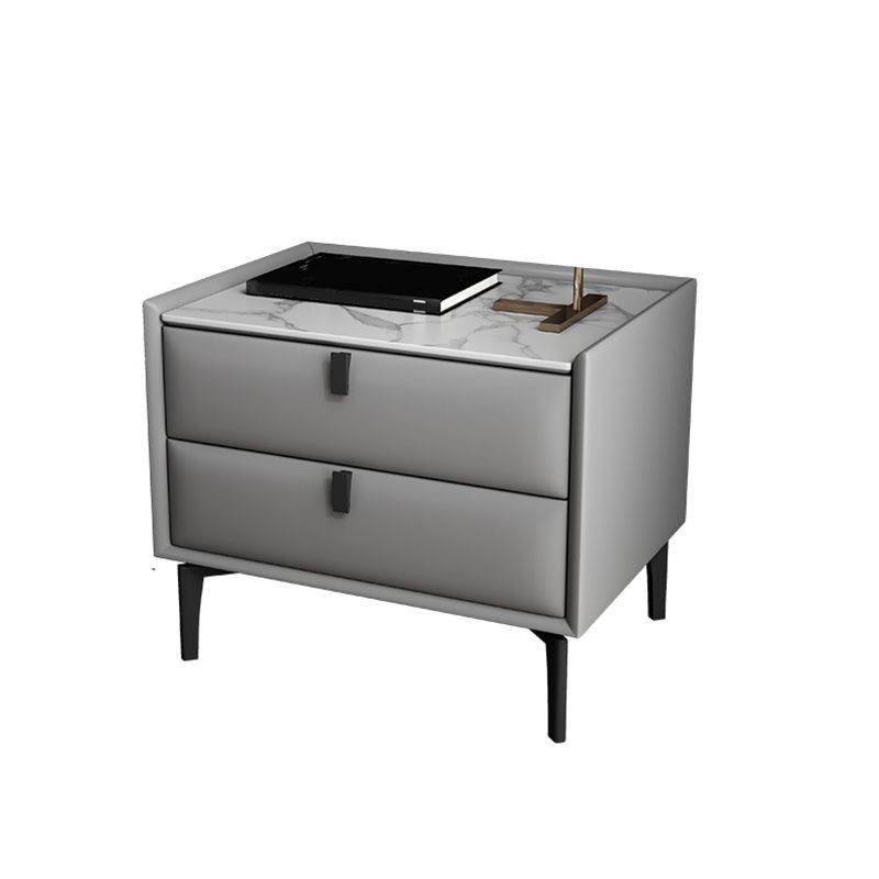 Contemporary Solid Wood Nightstand 18.5" Tall 2 - Drawer Nightstand