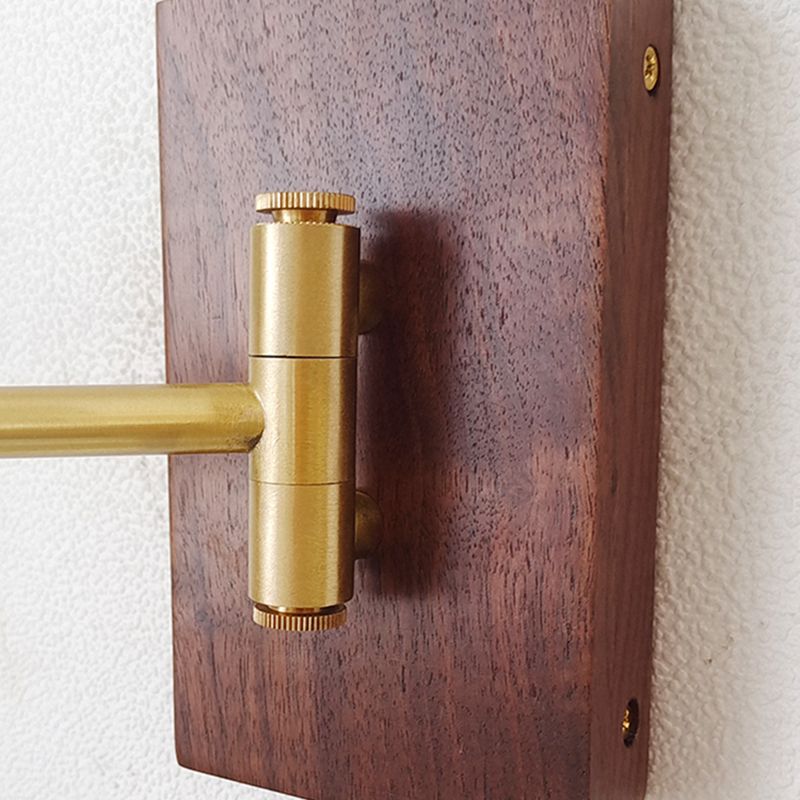 Adjustable Wooden Wall Mount Light Modern 1-Light Wall Light for Living Room