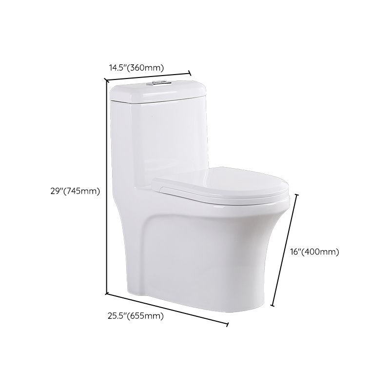 Modern Elongated Toilet Bowl White Flush Toilet with Seat for Bathroom