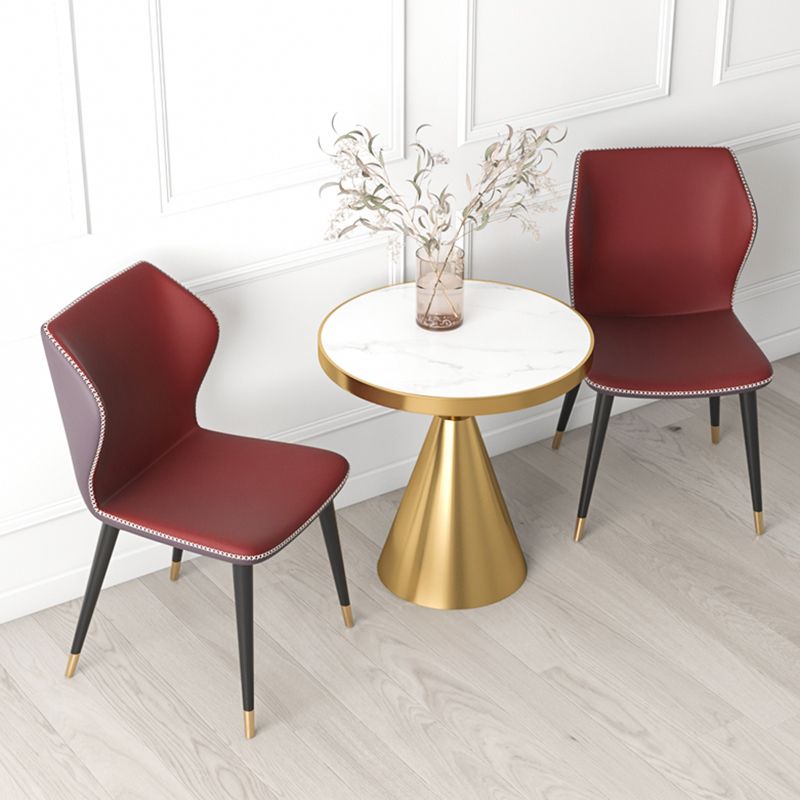 Silla sin brazos de Glam Metal Comedor Wingback Parsons para restaurante